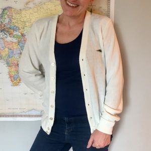 🚫 SOLD 🚫 Vintage Sears White Cardigan w Dragon